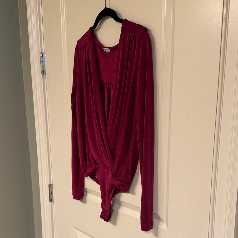 Free People Deep Red Bodysuit